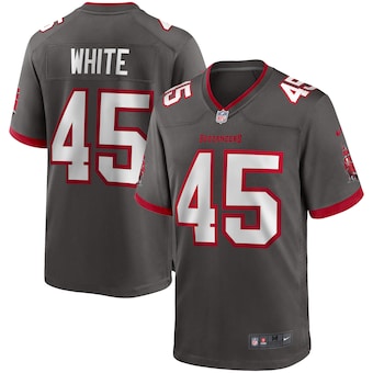 mens nike devin white pewter tampa bay buccaneers game jerse